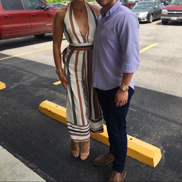 Dress Forum Stripe Halter Pant Jumpsuit - Picture 6 of 6